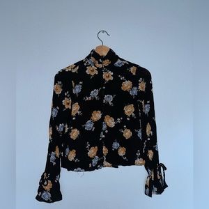 Black Floral Blouse